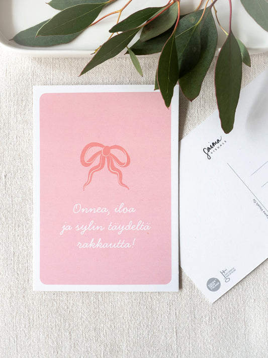 Rusetti -kortti | Onnea, iloa ja sylin täydeltä rakkautta!