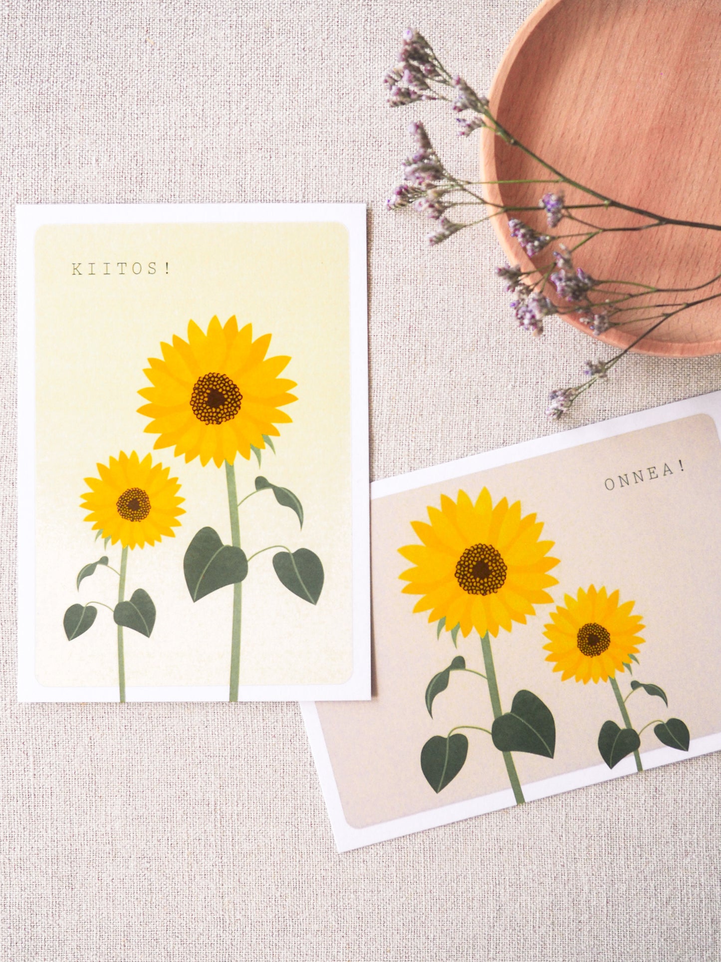 Auringonkukka -kortti | Kiitos!