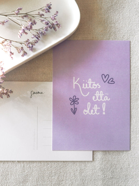 Kiitos että olet! | Kortti tekstillä | Outlet