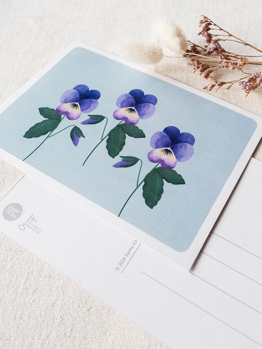 Puutarhaorvokit -postikortti, 1-osainen